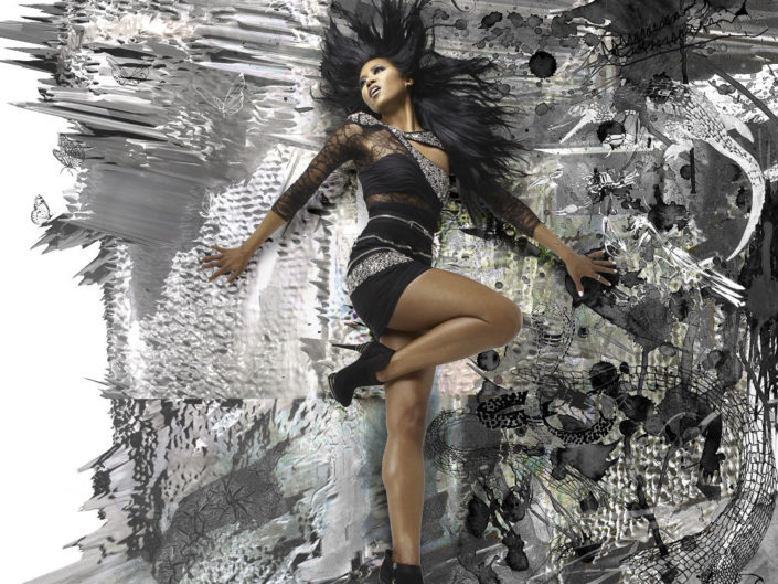 Tim bret-Day worked with Lee Stuart and David bray to create these unique images for the music artist Amerie for her Album on the DefJam USA label